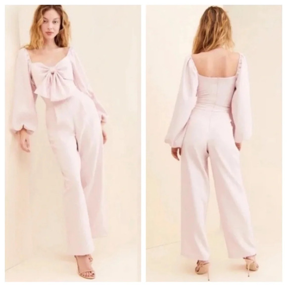 Sister Jane Theater Bow Jumpsuit Pink 33860 - Picture 1 of 16